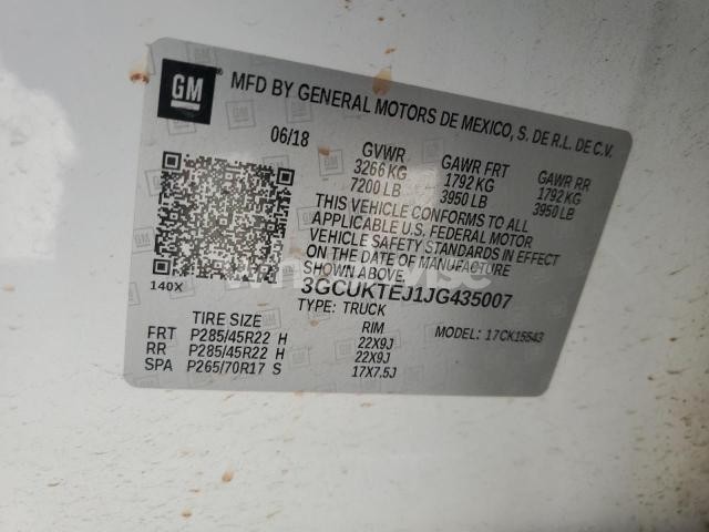 Photo 2 of 2018 CHEVROLET SILVERADO K1500 HIGH COUNTRY (VIN 3GCUKTEJ1JG435007)