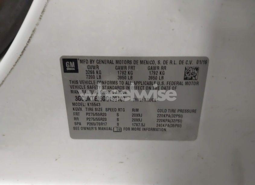 Photo 9 of 2016 Chevrolet Silverado 1500 HIGH COUNTRY (VIN 3GCUKTEJ6GG199107)