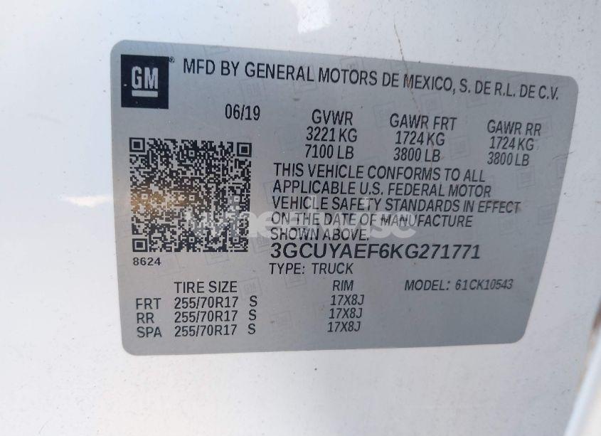 Photo 9 of 2019 Chevrolet Silverado 1500 WORK TRUCK (VIN 3GCUYAEF6KG271771)