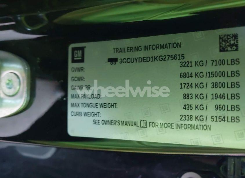 Photo 9 of 2019 Chevrolet Silverado 1500 LT (VIN 3GCUYDED1KG275615)