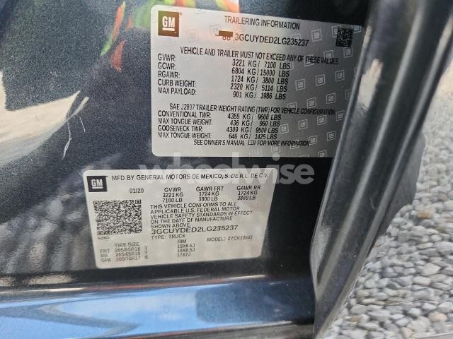 Photo 3 of 2020 CHEVROLET SILVERADO K1500 LT N/A (VIN 3GCUYDED2LG235237)