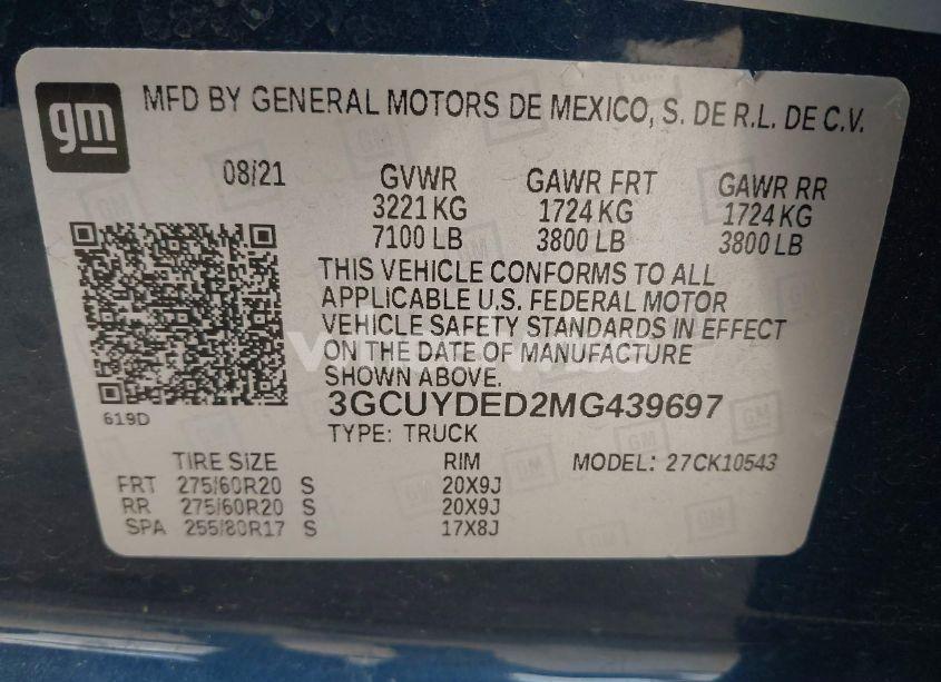 Photo 9 of 2021 Chevrolet Silverado 1500 4WD SHORT BED LT (VIN 3GCUYDED2MG439697)