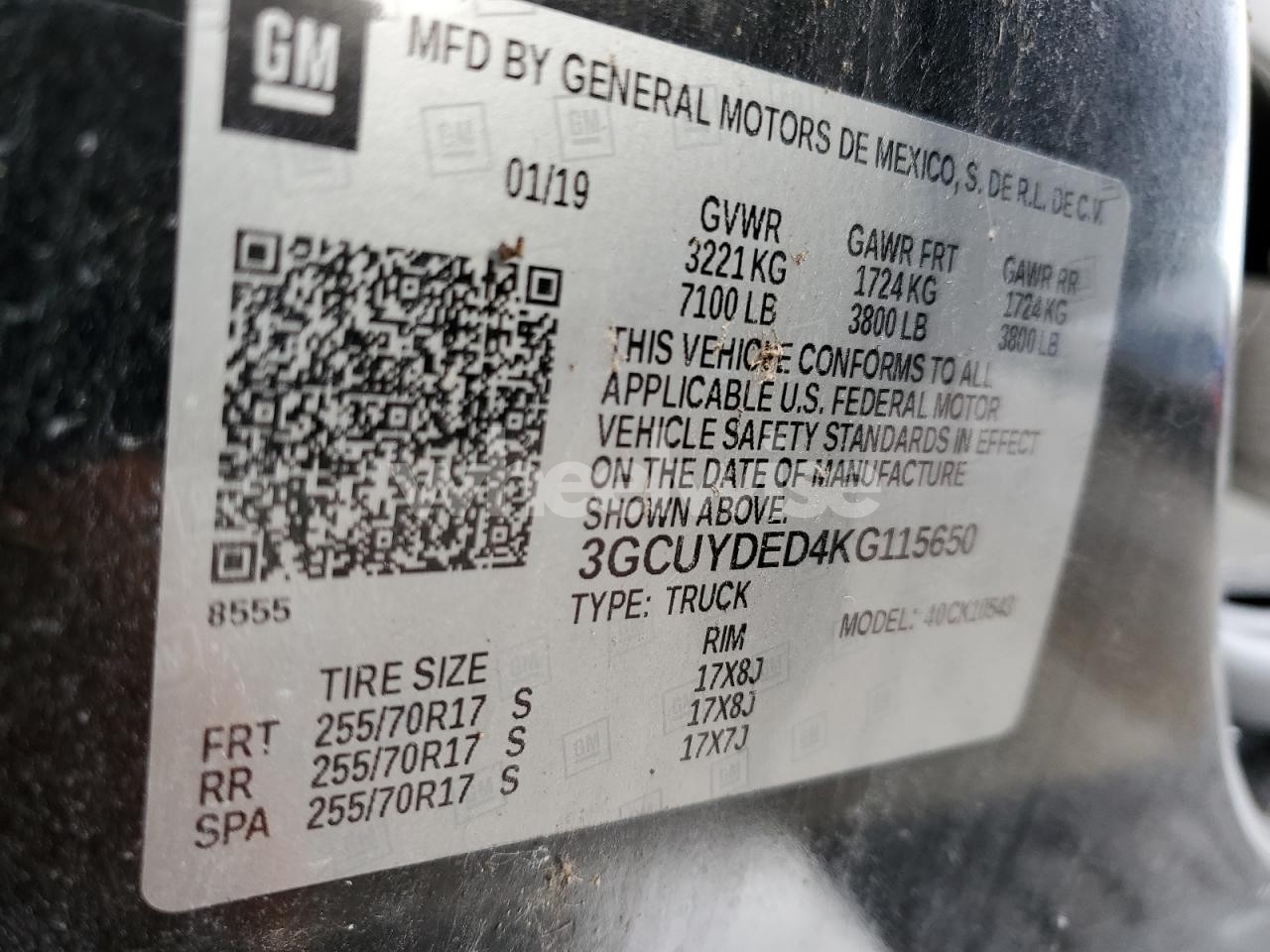 Photo 12 of 2019 CHEVROLET SILVERADO K1500 LT (VIN 3GCUYDED4KG115650)