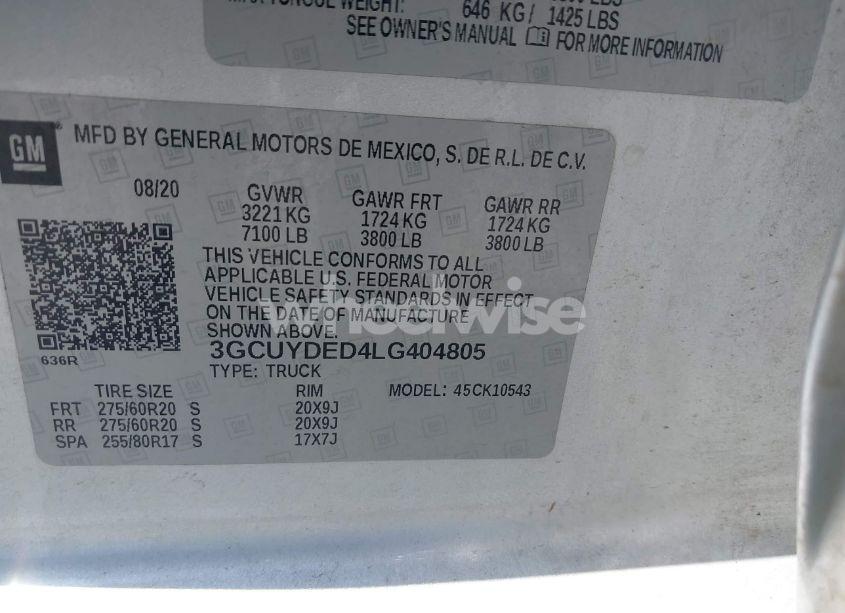 Photo 9 of 2020 Chevrolet Silverado 1500 4WD SHORT BED LT (VIN 3GCUYDED4LG404805)