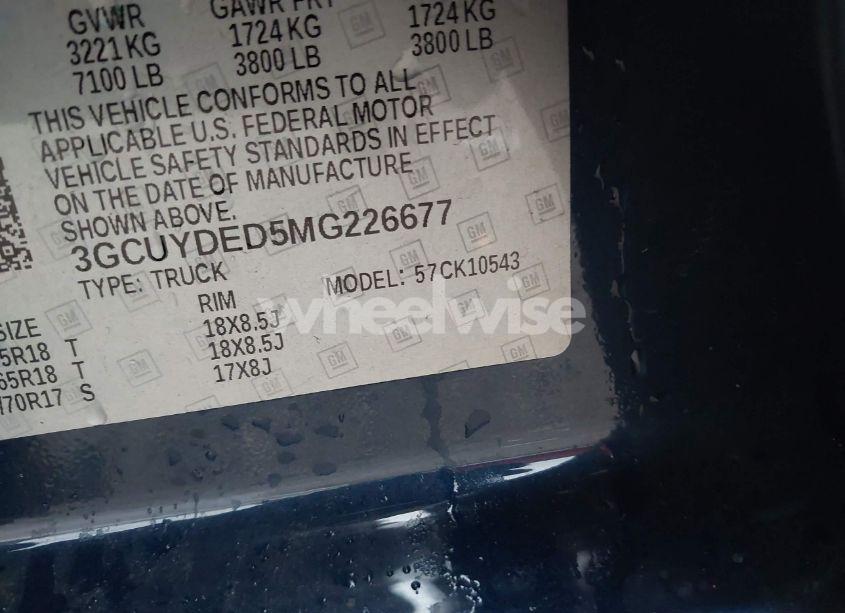 Photo 9 of 2021 Chevrolet Silverado 1500 4WD SHORT BED LT (VIN 3GCUYDED5MG226677)