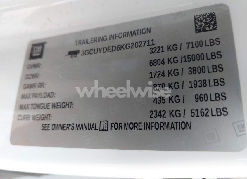 Photo 9 of 2019 Chevrolet Silverado 1500 LT (VIN 3GCUYDED6KG202711)