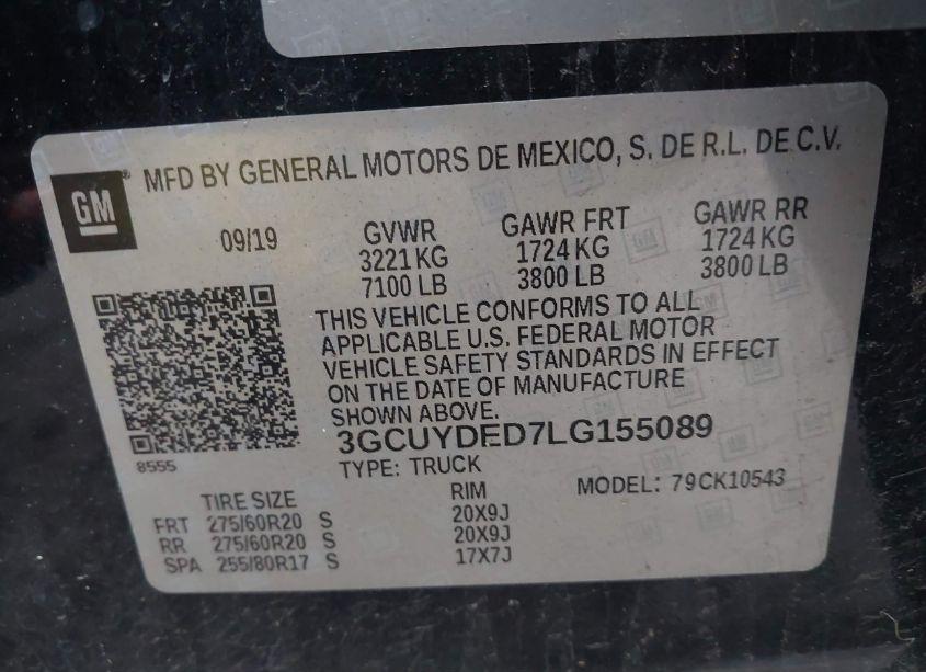 Photo 9 of 2020 Chevrolet Silverado 1500 4WD SHORT BED LT (VIN 3GCUYDED7LG155089)