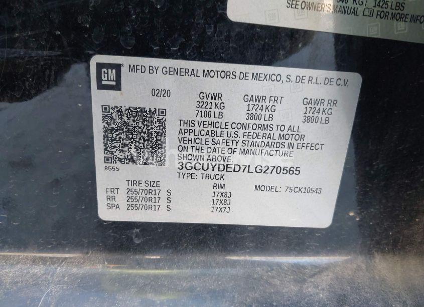 Photo 9 of 2020 Chevrolet Silverado 1500 4WD SHORT BED LT (VIN 3GCUYDED7LG270565)