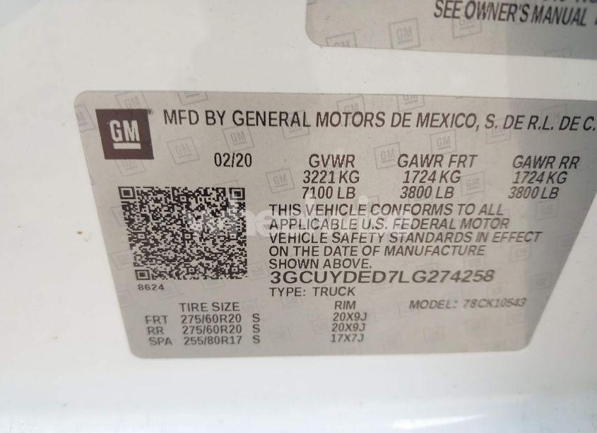 Photo 9 of 2020 Chevrolet Silverado 1500 4WD SHORT BED LT (VIN 3GCUYDED7LG274258)