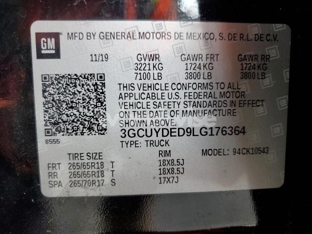 Photo 5 of 2020 CHEVROLET SILVERADO K1500 LT N/A (VIN 3GCUYDED9LG176364)