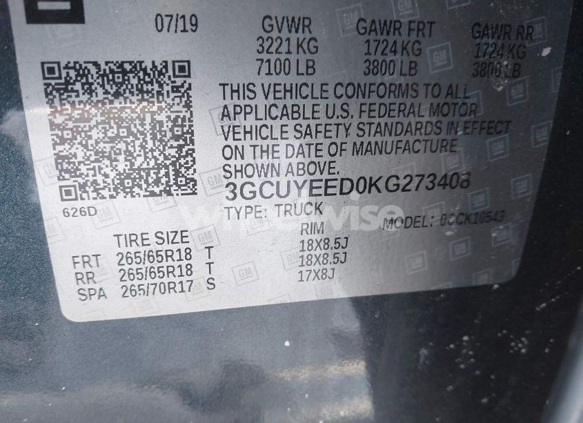 Photo 9 of 2019 Chevrolet Silverado 1500 RST (VIN 3GCUYEED0KG273408)