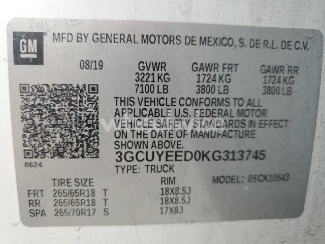 Photo 7 of 2019 CHEVROLET SILVERADO K1500 RST (VIN 3GCUYEED0KG313745)