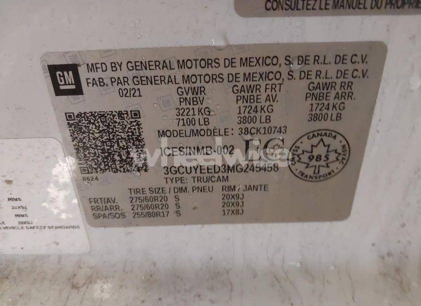 Photo 9 of 2021 Chevrolet Silverado 1500 4WD SHORT BED RST/4WD STANDARD BED RST (VIN 3GCUYEED3MG245458)