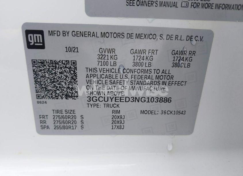 Photo 9 of 2022 Chevrolet Silverado 1500 LTD 4WD SHORT BED RST (VIN 3GCUYEED3NG103886)