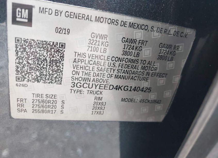 Photo 9 of 2019 Chevrolet Silverado 1500 RST (VIN 3GCUYEED4KG140425)