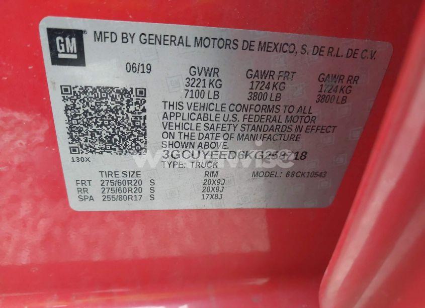 Photo 9 of 2019 Chevrolet Silverado 1500 RST (VIN 3GCUYEED6KG258718)