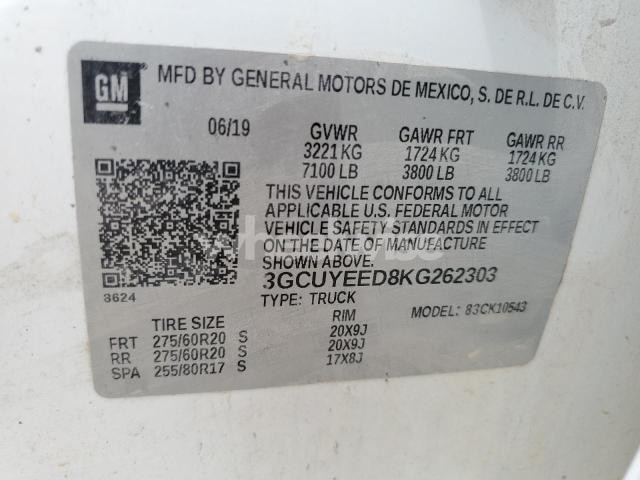 Photo 9 of 2019 CHEVROLET SILVERADO K1500 RST (VIN 3GCUYEED8KG262303)