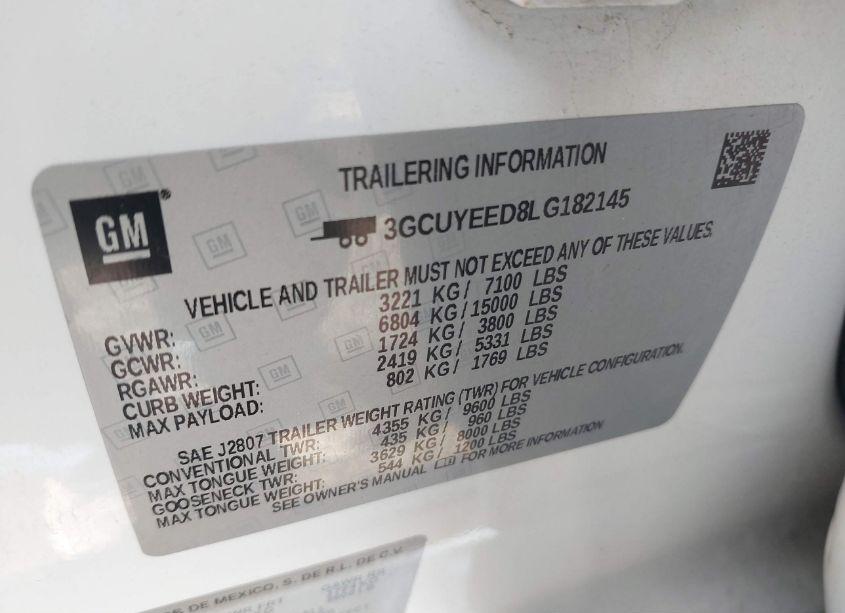 Photo 9 of 2020 Chevrolet Silverado 1500 4WD STANDARD BED RST (VIN 3GCUYEED8LG182145)