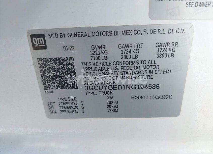 Photo 9 of 2022 Chevrolet Silverado 1500 LTD 4WD SHORT BED LTZ (VIN 3GCUYGED1NG194586)