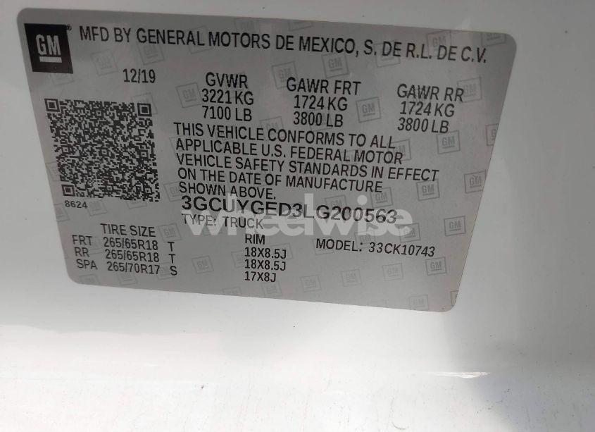 Photo 9 of 2020 Chevrolet Silverado 1500 4WD STANDARD BED LTZ (VIN 3GCUYGED3LG200563)