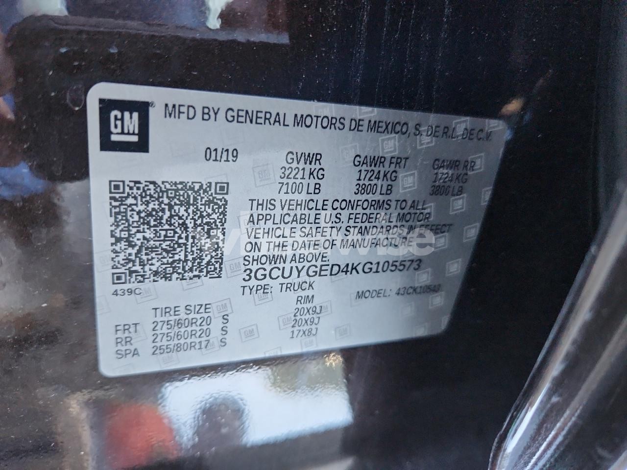 Photo 12 of 2019 CHEVROLET SILVERADO K1500 LTZ (VIN 3GCUYGED4KG105573)