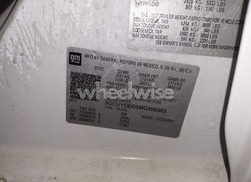 Photo 9 of 2021 Chevrolet Silverado 1500 4WD SHORT BED LTZ (VIN 3GCUYGED5MG406503)