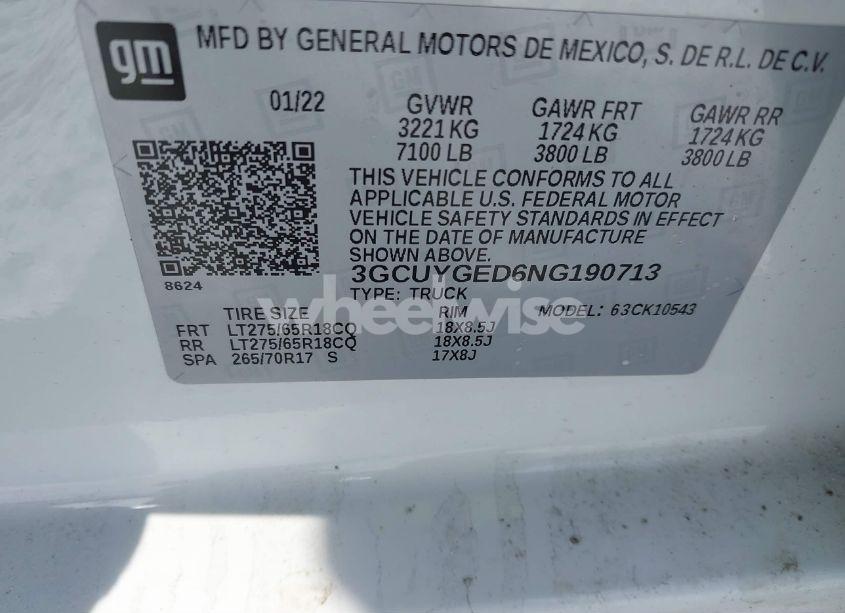 Photo 9 of 2022 Chevrolet Silverado 1500 LTD 4WD SHORT BED LTZ (VIN 3GCUYGED6NG190713)