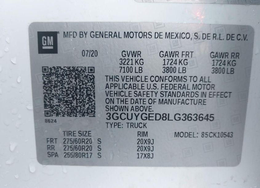 Photo 9 of 2020 Chevrolet Silverado 1500 4WD SHORT BED LTZ (VIN 3GCUYGED8LG363645)