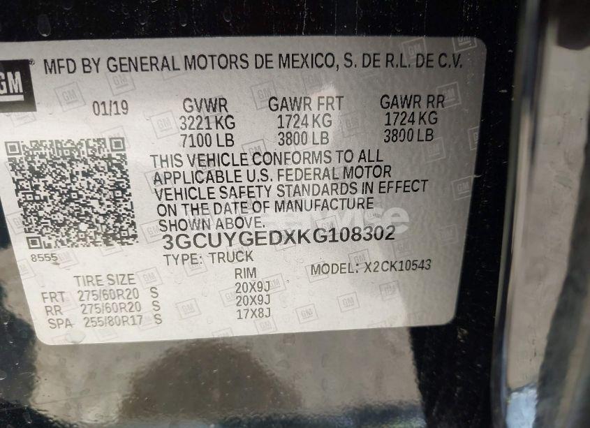 Photo 9 of 2019 Chevrolet Silverado 1500 LTZ (VIN 3GCUYGEDXKG108302)