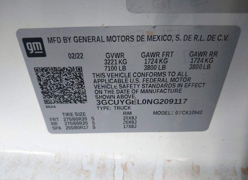 Photo 9 of 2022 Chevrolet Silverado 1500 LTD 4WD SHORT BED LTZ (VIN 3GCUYGEL0NG209117)