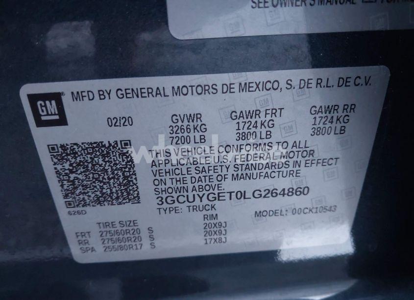 Photo 9 of 2020 Chevrolet Silverado 1500 (VIN 3GCUYGET0LG264860)