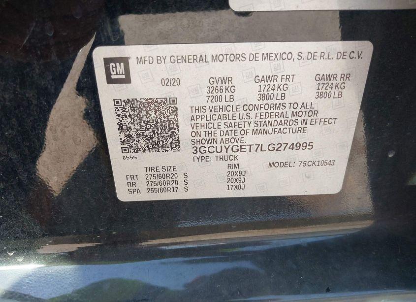 Photo 9 of 2020 Chevrolet Silverado 1500 4WD SHORT BED LTZ (VIN 3GCUYGET7LG274995)