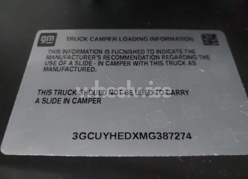 Photo 9 of 2021 Chevrolet Silverado 1500 4WD SHORT BED HIGH COUNTRY (VIN 3GCUYHEDXMG387274)