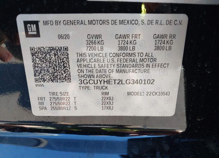 Photo 9 of 2020 Chevrolet Silverado 1500 4WD SHORT BED HIGH COUNTRY (VIN 3GCUYHET2LG340102)