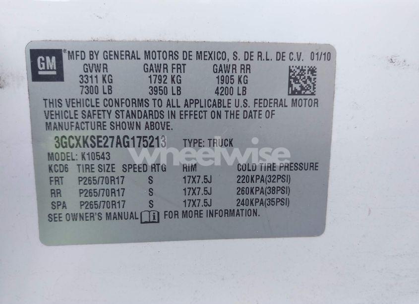 Photo 9 of 2010 Chevrolet Silverado 1500 LT (VIN 3GCXKSE27AG175213)