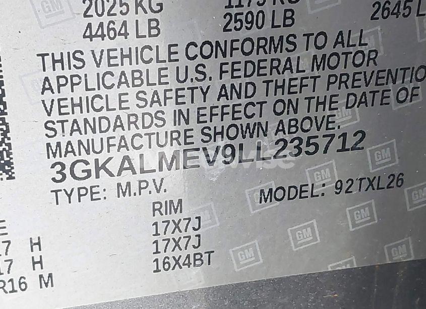 Photo 9 of 2020 Gmc Terrain FWD SLE (VIN 3GKALMEV9LL235712)