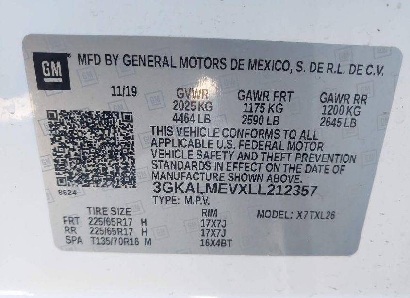 Photo 9 of 2020 Gmc Terrain FWD SLE (VIN 3GKALMEVXLL212357)