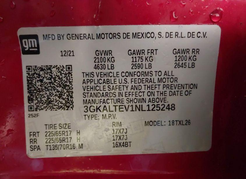 Photo 9 of 2022 Gmc Terrain AWD SLE (VIN 3GKALTEV1NL125248)