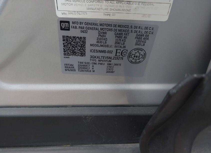 Photo 9 of 2022 Gmc Terrain AWD SLE (VIN 3GKALTEV5NL219276)