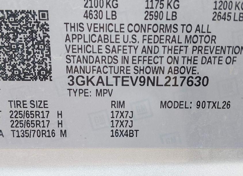 Photo 9 of 2022 Gmc Terrain AWD SLE (VIN 3GKALTEV9NL217630)