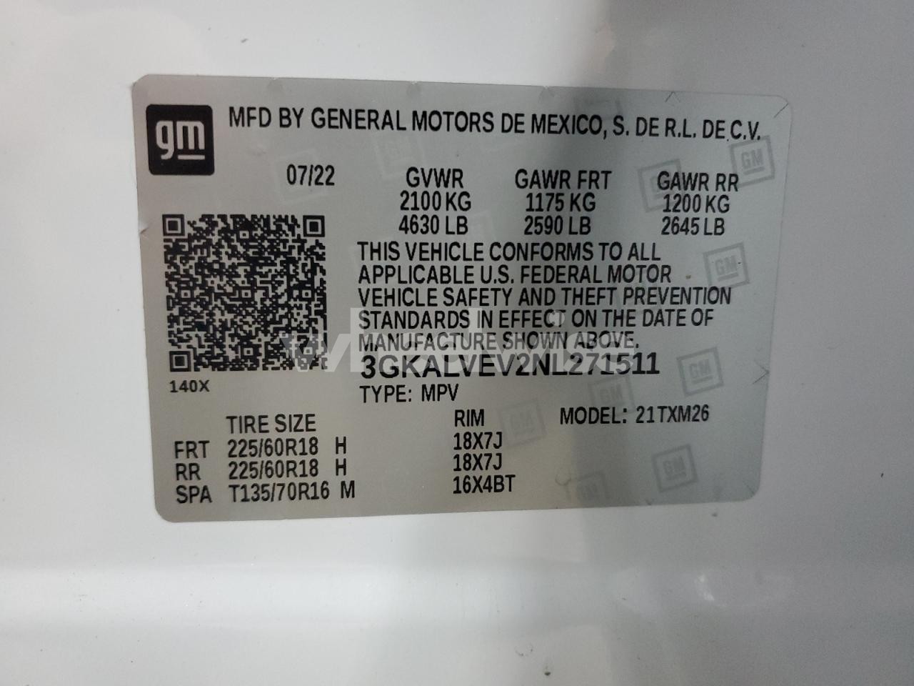 Photo 14 of 2022 GMC TERRAIN SLT (VIN 3GKALVEV2NL271511)