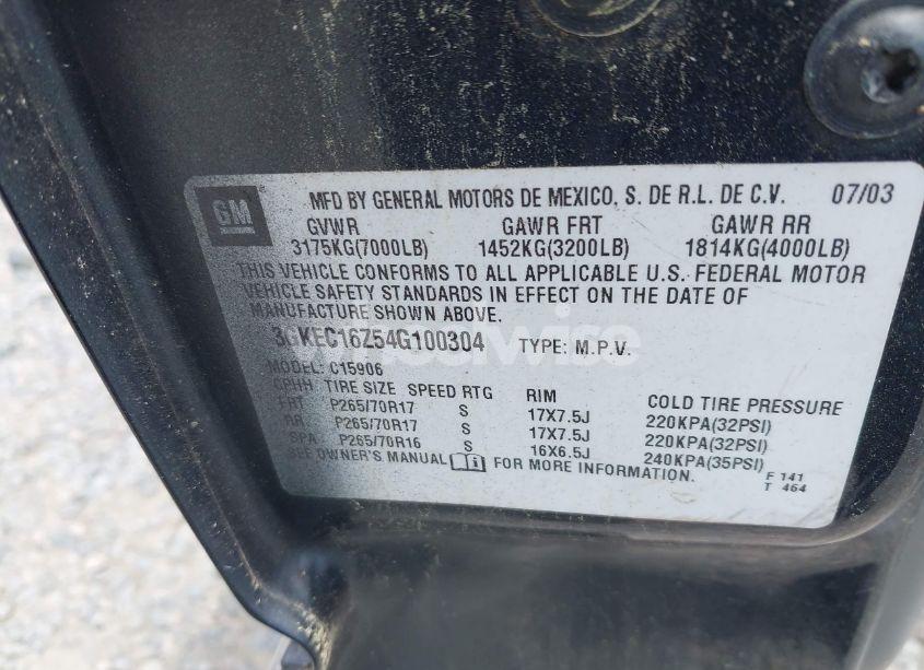 Photo 9 of 2004 Gmc Yukon XL C1500 (VIN 3GKEC16Z54G100304)