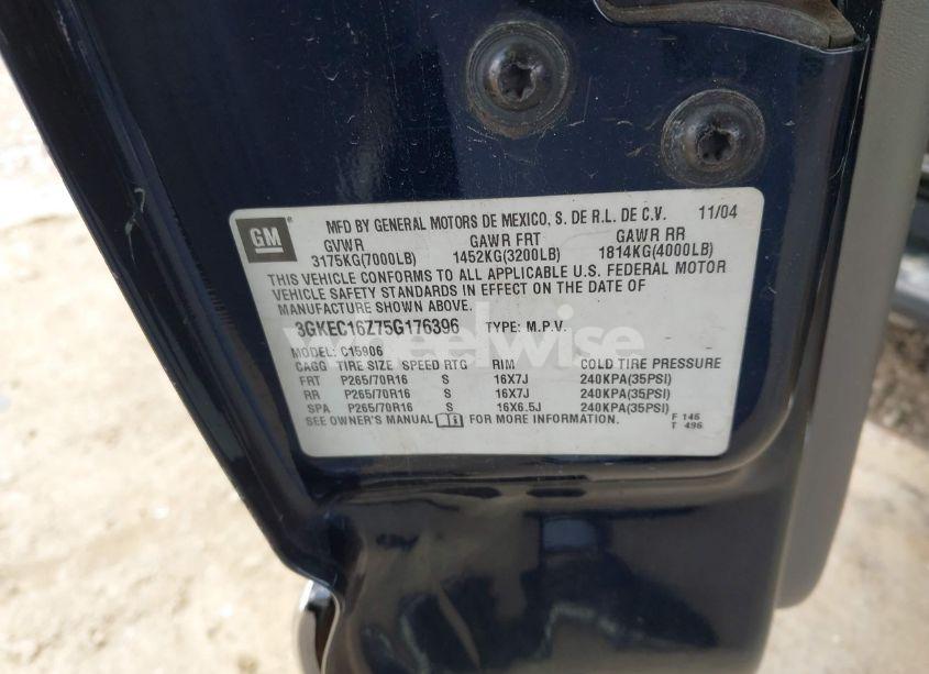 Photo 9 of 2005 Gmc Yukon XL 1500 SLT (VIN 3GKEC16Z75G176396)