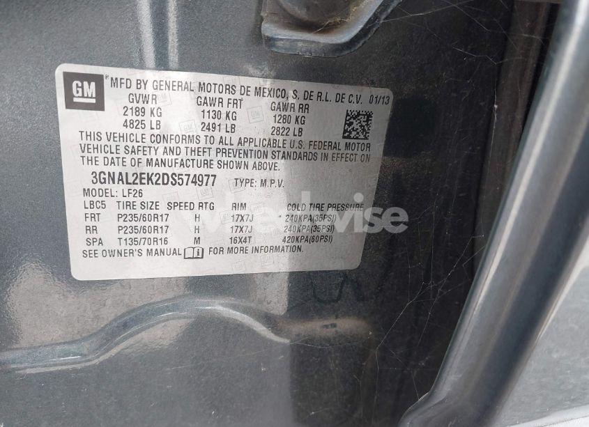 Photo 9 of 2013 Chevrolet Captiva SPORT 2LS (VIN 3GNAL2EK2DS574977)