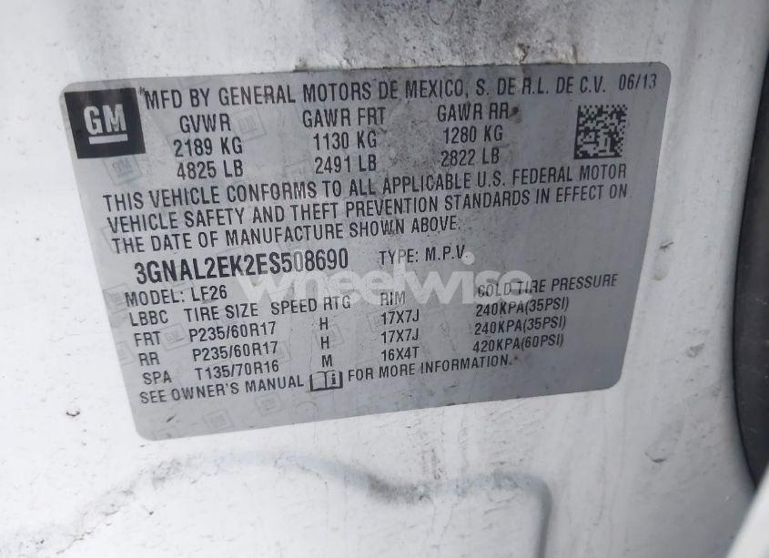 Photo 9 of 2014 Chevrolet Captiva SPORT 2LS (VIN 3GNAL2EK2ES508690)