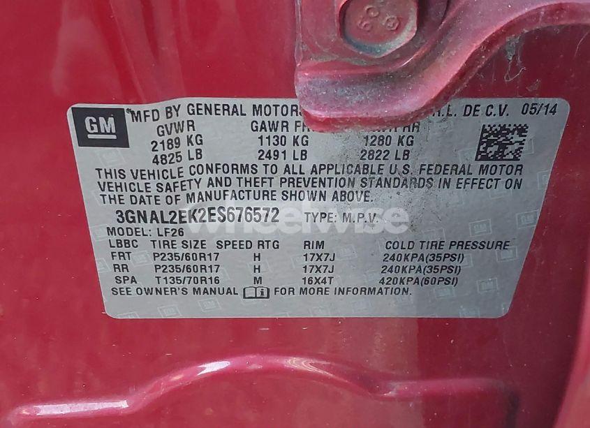 Photo 9 of 2014 Chevrolet Captiva SPORT 2LS (VIN 3GNAL2EK2ES676572)