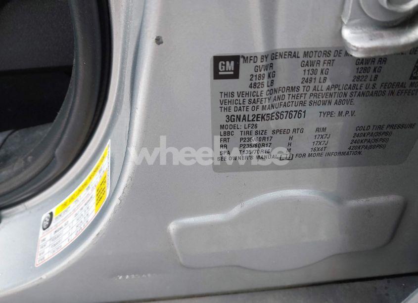 Photo 9 of 2014 Chevrolet Captiva SPORT 2LS (VIN 3GNAL2EK5ES676761)