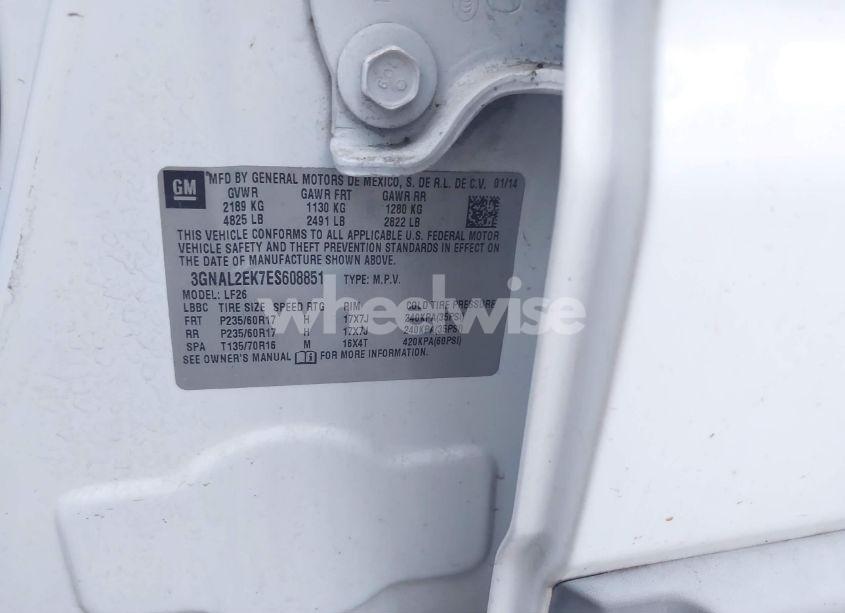 Photo 9 of 2014 Chevrolet Captiva SPORT 2LS (VIN 3GNAL2EK7ES608851)