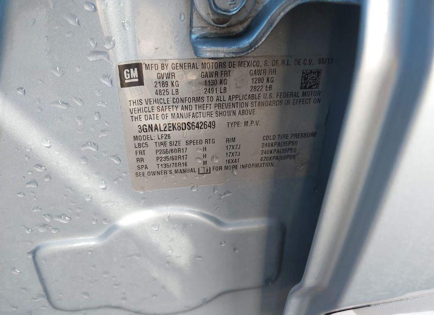 Photo 9 of 2013 Chevrolet Captiva SPORT 2LS (VIN 3GNAL2EK8DS642649)