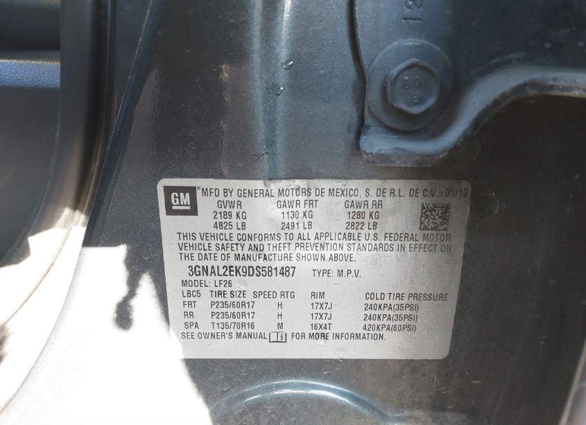 Photo 9 of 2013 Chevrolet Captiva SPORT 2LS (VIN 3GNAL2EK9DS581487)